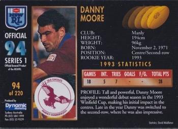 1994 Dynamic Rugby League Series 1 #94 Danny Moore Back